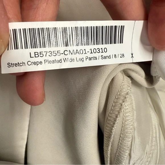 Quince Stretch Crepe Pleated Wide‎ Leg Pants Sand size 8 - Picture 10 of 10